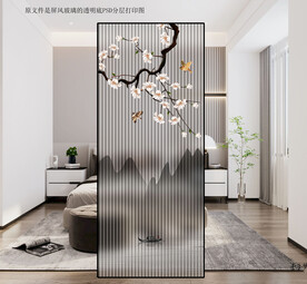 高清分层透明底屏风玻璃打印图