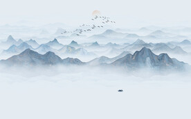 禅意水墨山水画