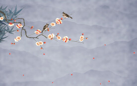 仿手绘高清花鸟