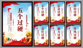 五个过硬党建海报