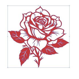 剪纸玫瑰花矢量格式无损放大