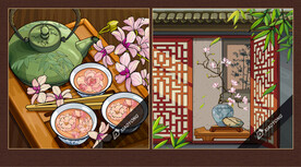 矢量中式古风陈设