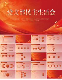 红色党支部民主生活会动态PPT