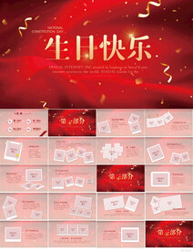 生日快乐生日派对纪念册PPT