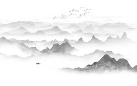 新中式水墨山水画