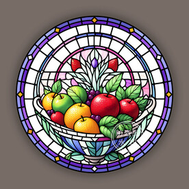 蒂凡尼彩晶餐厅主题水果玻璃图案