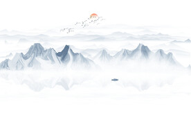 抽象意境水墨山水画