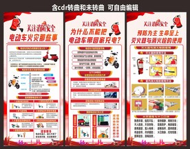 预防火灾电动车防火安全展架