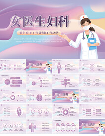 紫色医疗女医生妇科总结PPT