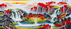 鸿运当头 旭日东升装饰画