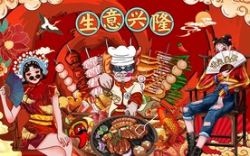 烤肉烧烤背景墙