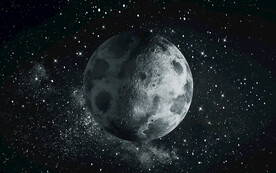 黑色星空太空月球背景墙