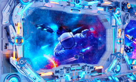 科技星空宇航员背景墙