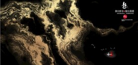 抽象金色水墨山水风景背景墙