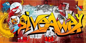 欧美风街头涂鸦餐饮酒吧背景墙