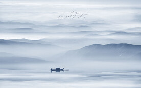 新中式壁画山水画电视背景墙