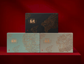 国风龙头狮头虎头矢量线稿