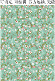 春天花朵 桃花 花卉 印花