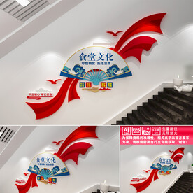 食堂楼道文化墙