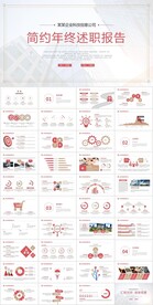 红色简约年终述职报告ppt