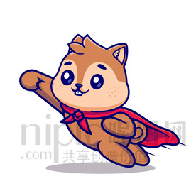 可爱卡通超人松鼠