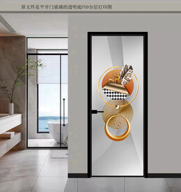 高清分层透明底平开门打印图