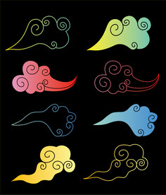 彩色祥云设计CDR矢量图