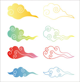 彩色祥云设计CDR矢量图