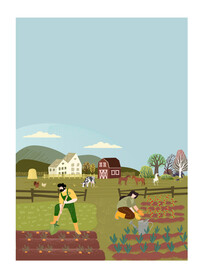 手绘农场种田种植