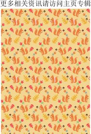 小狐狸 卡通秋季背景 