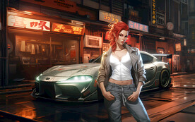 炫酷动漫汽车壁画背景装饰广告