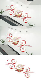 法治中国全面依法治楼梯文化墙