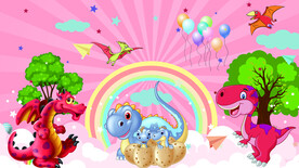 卡通恐龙背景墙