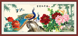 孔雀牡丹图