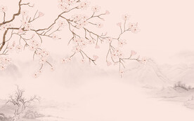 新中式手绘花鸟画背景墙