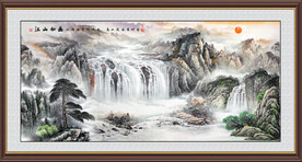 迎客松中堂山水国画