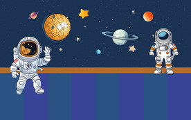 星空太空儿童房背景墙