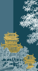 新中式轻奢山水玄关入户装饰画