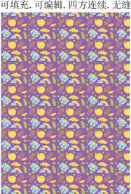 卡通蜗牛 卡通花朵 印花 