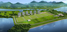 体育运动广场规划设计案例鸟瞰图