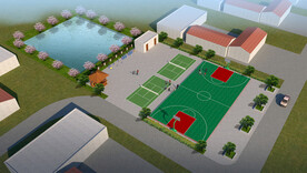 村广场规划设计案例鸟瞰图