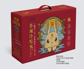 香辣冷吃兔礼盒平面展开图