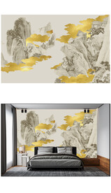 高清意境山水背景墙壁画