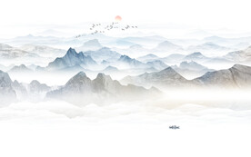 山水水墨山水画