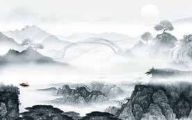 中式简约山水 TIF分层