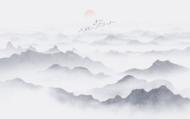 新中式江山如画背景墙