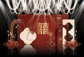红色中式婚礼背景