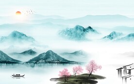 爆款 中式清晰山水 TIF分层