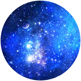 圆形蓝色星空背景