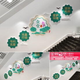 食堂楼道文化墙